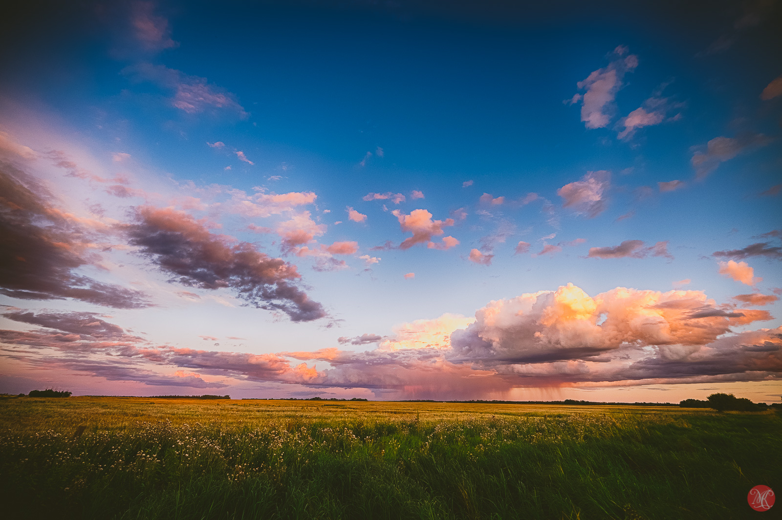 beautiful alberta prairie at sunset
