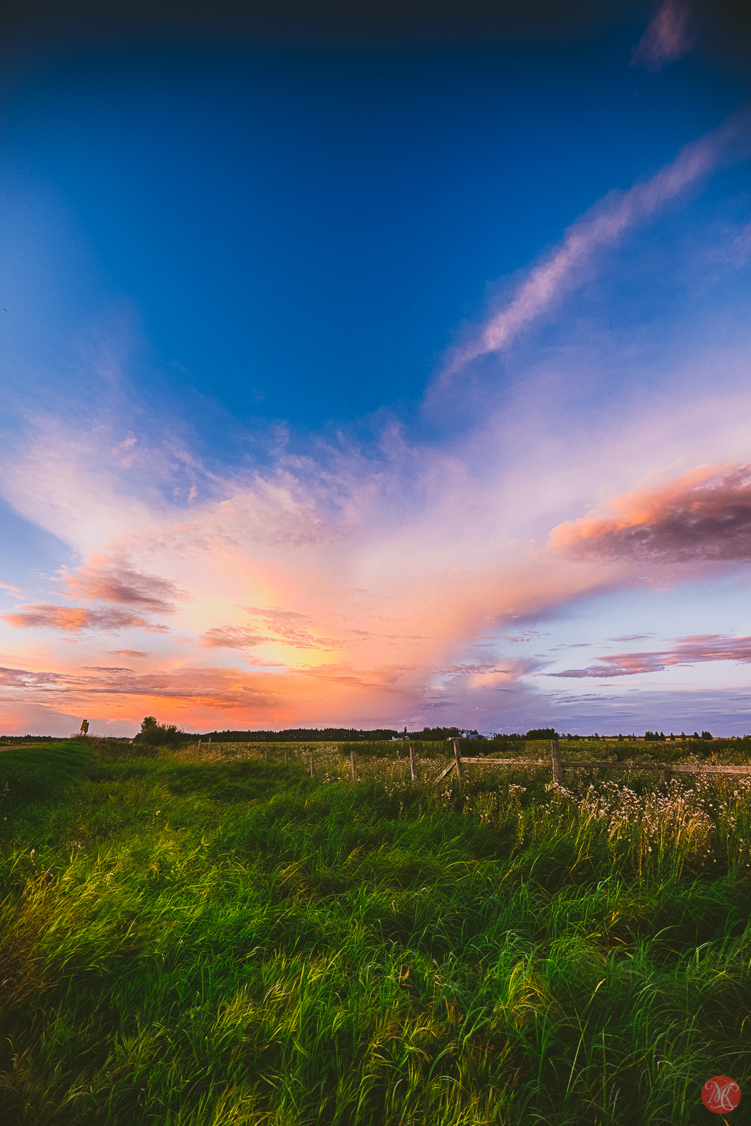 beautiful alberta prairie at sunset