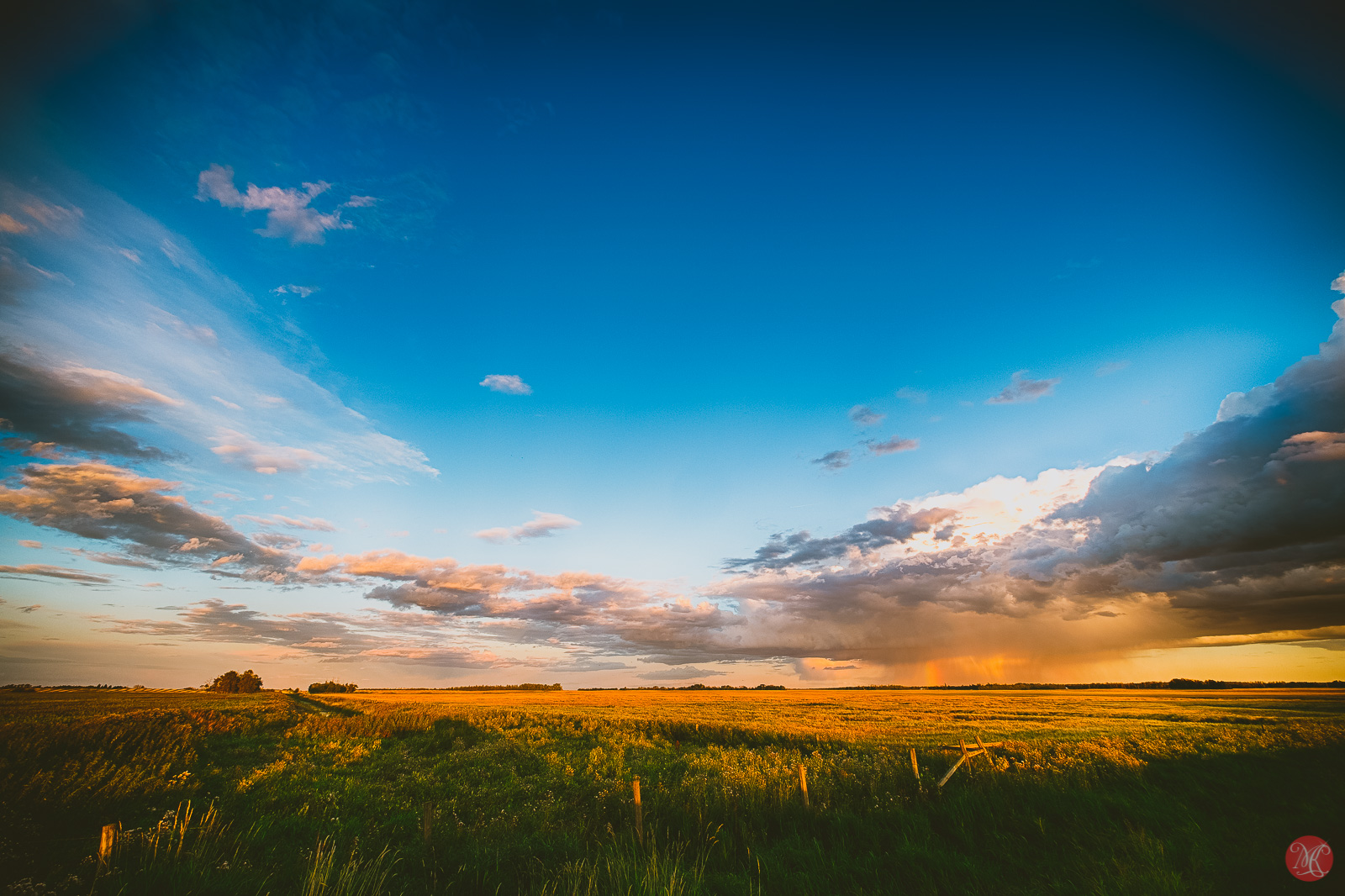 beautiful alberta prairies at sunset